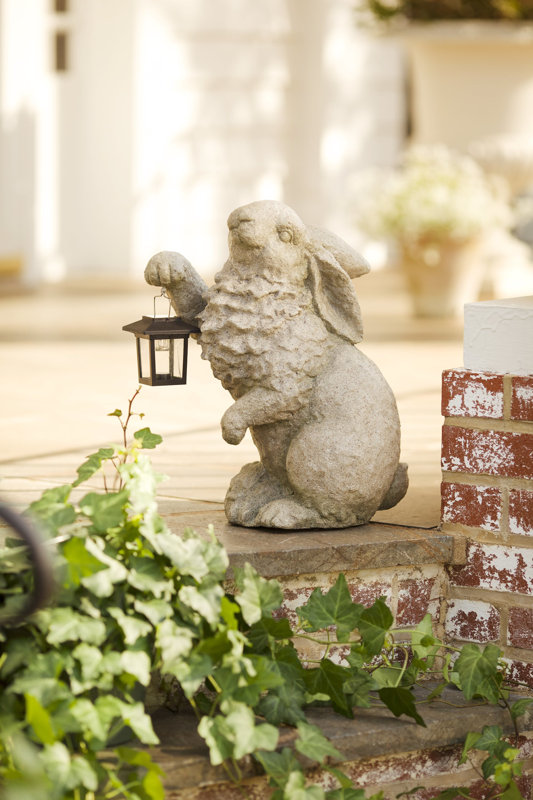 Wind & Weather Rabbit with Solar Lantern Garden Statue & Reviews Wayfair